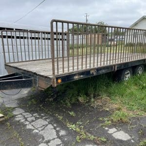 FLATBED TRAILER W/STEEL SIDE RACKS